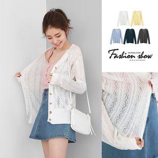 Sheer Crochet Knit Cardigan