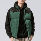 Faux Leather Panel Padded Vest