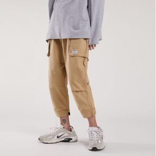 High-waist Applique Cropped Pants