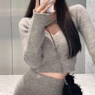 Cutout Knit Top / Mini Pencil Skirt