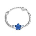 Share Of Love Ip Blue Lucky Star Steel Bracelet Blue - One Size