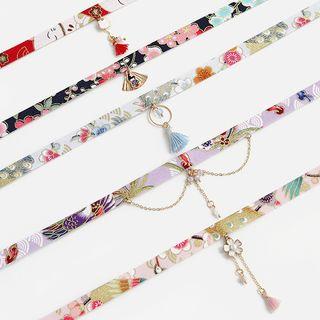 Alloy Pendant Printed Choker (various Designs)