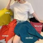 Cropped Plain T-shirt In 6 Colors