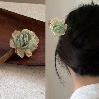 Floral Hair Stick 2850a - Light Green - One Size