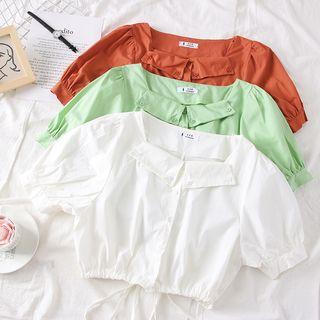 Tie-hem Crop Shirt