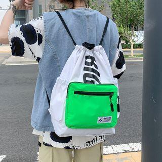 Lettering Drawstring Lightweight Backpack