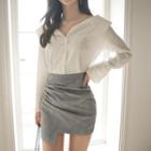 Set: Long-sleeve Shirt + Miniskirt