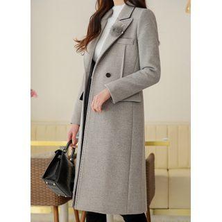 Peaked-lapel Stitched Coat