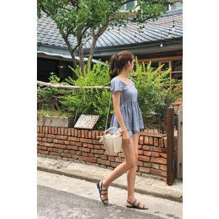 Cap-sleeve Gingham Empire Top