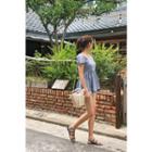Cap-sleeve Gingham Empire Top