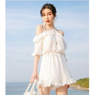 Set: Lace-up Back Bikini + Cover-up