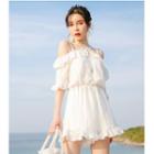 Set: Lace-up Back Bikini + Cover-up