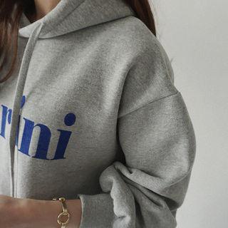 Printed Brushed-fleece Long Hoodie