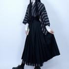 Midi Accordion Pleat Skirt / Bow Accent Belt / Set