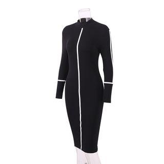 Long-sleeve Turtleneck Bodycon Dress