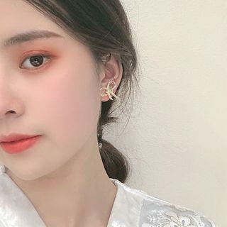 Bow Stud Earring 1 Pair - Gold - One Size