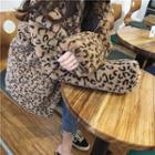 Leopard Furry Loose-fit Coat As Figure - One Size