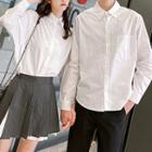 Long-sleeve Shirt / Mini A-line Dress / Pleated Skirt / Set