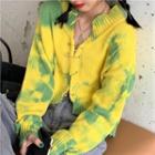 Tie-dyed Cardigan With Pin As Shown In Figure - One Size