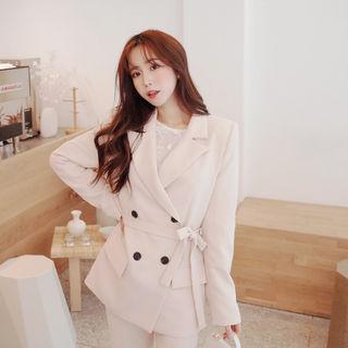Double-breasted Tie-waist Jacket