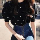 Short-sleeve Dotted Sweater