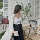 Ribbed Boucl  Bolero