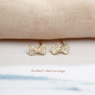Bow Rhinestone Stud Earring