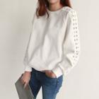 Raglan-sleeve Lace-trim Sweatshirt