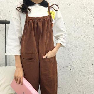 Plain Spaghetti Strap Capri Dungaree