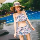 Halter Patterned Layered Tankini