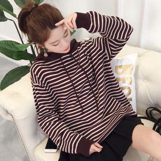 Hooded Stripe Boxy Sweater