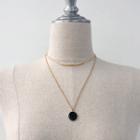 Bar / Disc Layering Necklace Set Gold - One Size