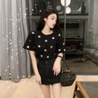 Elbow-sleeve Sequin Star T-shirt