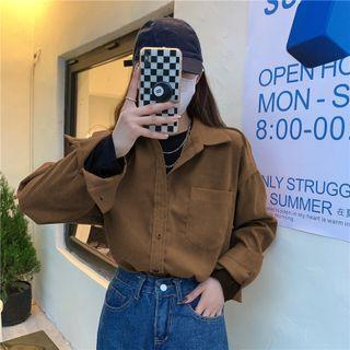 Mock Two-piece Shirt Khaki - One Size