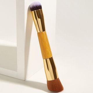 Dual Head Makeup Brush 1 Pc - Brush - Brown & Purple - One Size