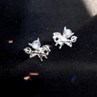 925 Sterling Silver Moonstone Devil Earring 1 Pair - Earrings - One Size