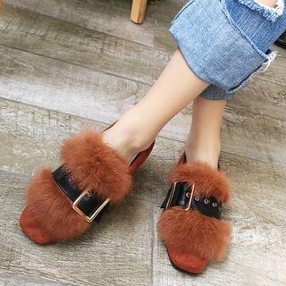 Buckled Fluffy Lined Loafers