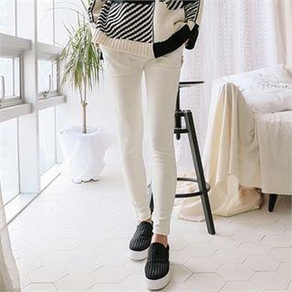 Drawstring-waist Corduroy Slim-fit Pants
