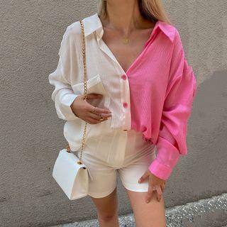 Oversized Two-tone Shirt