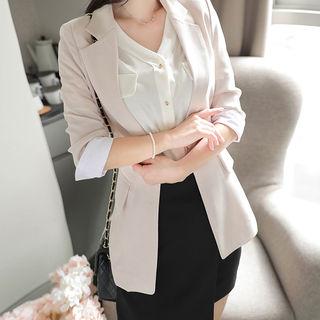 3/4-sleeve One-button Blazer