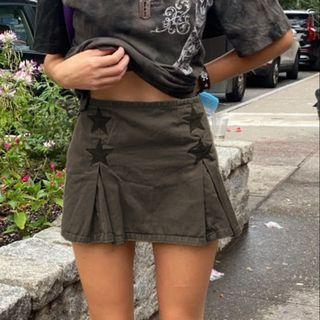 High-waist Star Print Mini A-line Skirt