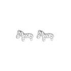 Sterling Silver Hollow Zebra Stud Earring 1 Pair - Silver - One Size