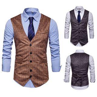 Pattern Buttoned Vest