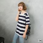 Wide Stripes Nautical Stamp Tee