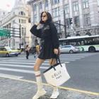 Long-sleeve Lettering Mini Pullover Dress