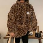 Leopard Print Hoodie Leopard - Brown - One Size