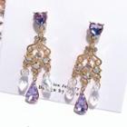 Rhinestone Fringed Earring 1 Pair - As Shown In Figure - One Size
