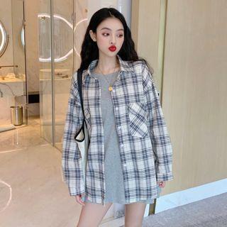 Plain Tee / Plaid Shirt