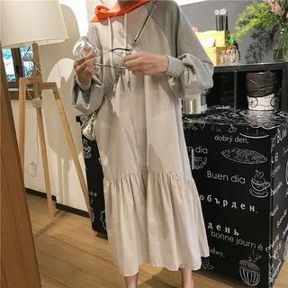 Hooded Long-sleeve Mock Two Piece Dress