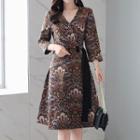 Printed 3/4-sleeve A-line Dress (various Designs)